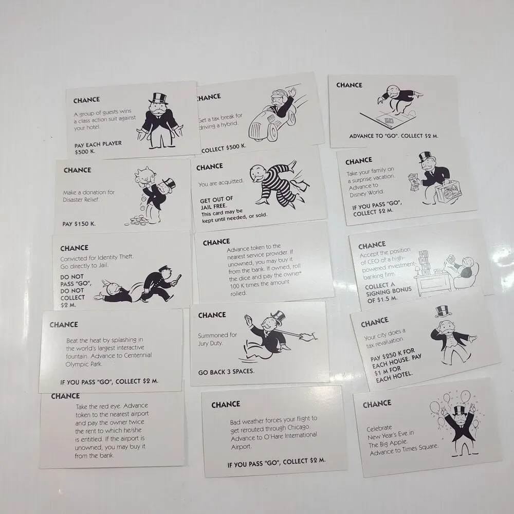 Monopoly electronic banking edition 2007 cards deed utility community chest part
